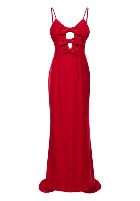 Red bow velvet gown Alessandra Rich - women ALESSANDRA RICH | FABX3819F41581637